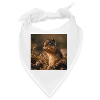 Streifenhörnchen im Herbstlicht - Bandana - Weiß - Vorne