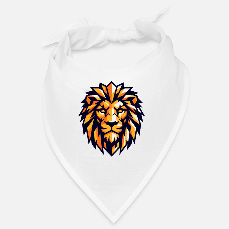 Geometric Lion Orange Black Bandana