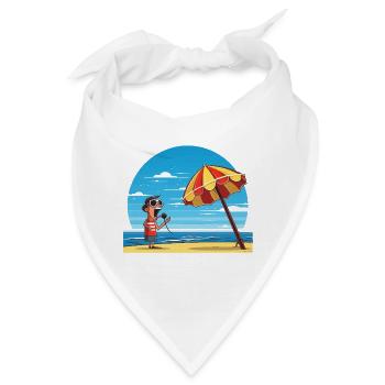 Strandgesang unter Sonnenschirm - Bandana - Weiß - Vorne