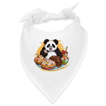 Panda Dessert Fest - Bandana - Weiß - Vorne