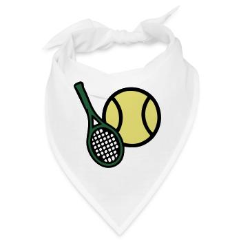 Tennisschläger Aufschlag Action - Bandana - Weiß - Vorne