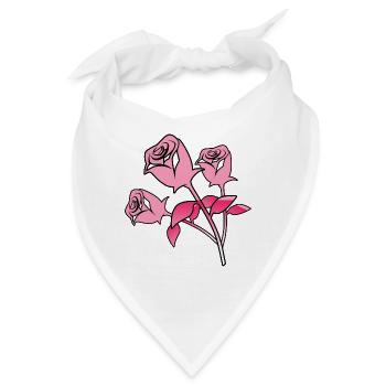 Rosen - Bandana - Weiß - Vorne