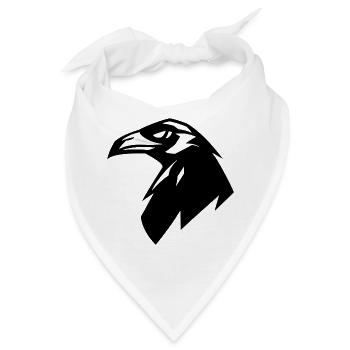 Raven, Simple Silhouette Logo - Bandana - Weiß - Vorne
