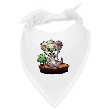 Kleiner Koala am Baumstumpf - Bandana - Weiß - Vorne