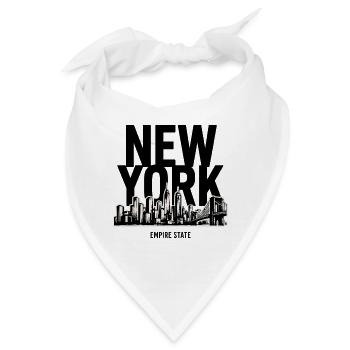 Stadtsilhouette: Skyline und Brücken - Bandana - Weiß - Vorne