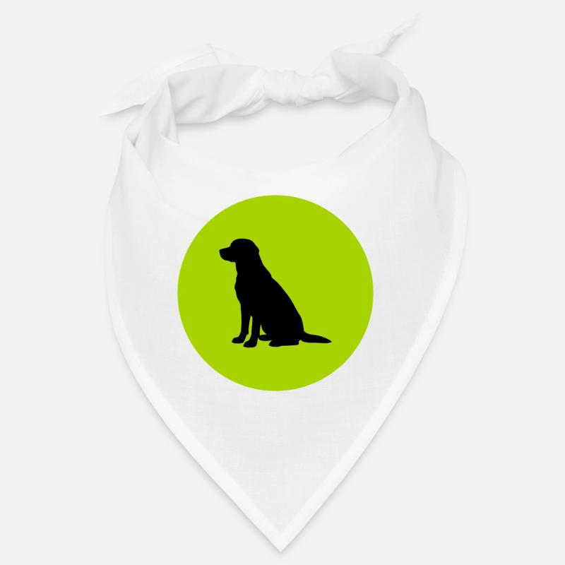 Silhouette de chien dans un cercle vert citron Bandana