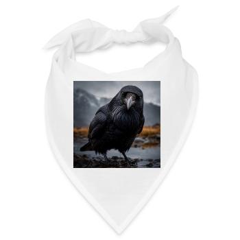 Dunkle Krähe im Feuchtgebiet - Bandana - Weiß - Vorne