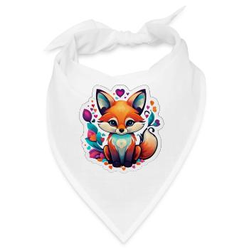 Buntes Feen-Fuchsherz - Bandana - Weiß - Vorne
