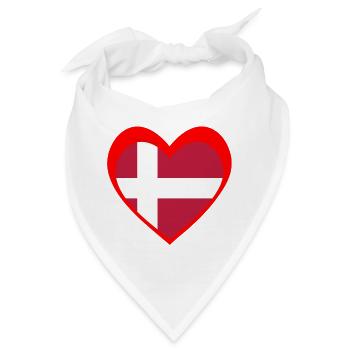 Danmark Hjerte – Kærlighed til Danmark - Bandana - Weiß - Vorne