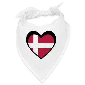 Danmark Sort Hjerte – Kærlighed til Danmark - Bandana - Weiß - Vorne