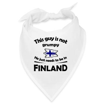 Pinselstrich Finnlandflagge - Bandana - Weiß - Vorne