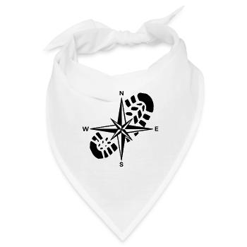 Hiker Compass Wandergeschenk - Bandana - Weiß - Vorne