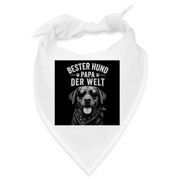 Bester Hund Papa der Welt – Lustiges Hunde Design - Bandana - Weiß - Vorne