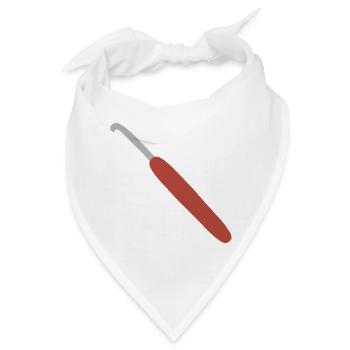 Häkelhaken mit rotem Griff - Bandana - Weiß - Vorne