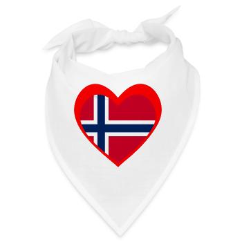 Norge Hjerte – Kjærlighet til Norge - Bandana - Weiß - Vorne