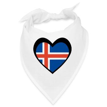 Ísland Svart Hjarta – Ást til Íslands - Bandana - Weiß - Vorne