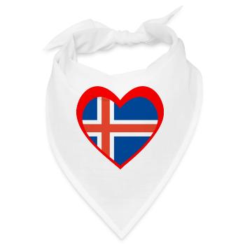 Ísland Hjarta – Ást til Íslands - Bandana - Weiß - Vorne