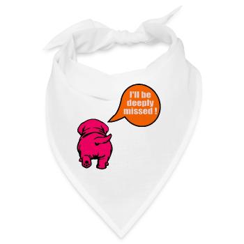 Lustiger Abschiedskollege Hund - Bandana - Weiß - Vorne