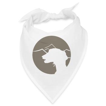 Arabischer Windhund - Saluki Kontur im Kreis - Bandana - Weiß - Vorne