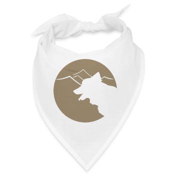 Hundsilhouette im Gebirge oder Dünen - Bandana - Weiß - Vorne