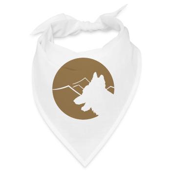 Schäferhund Silhouette im Kreis - Bandana - Weiß - Vorne