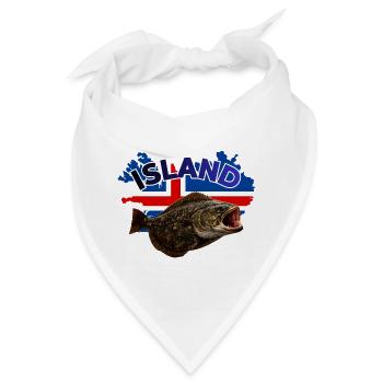 Heilbutt Angeln Island - Bandana - Weiß - Vorne
