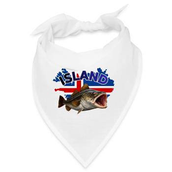 Island Dorsch Angeln - Bandana - Weiß - Vorne