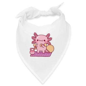 Niedliches Axolotl-Workout mit Hanteln - Bandana - Weiß - Vorne