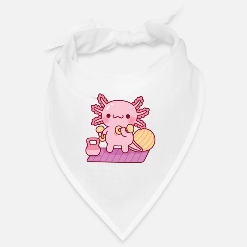 Entraînement mignon d’axolotl avec des haltères Bandana