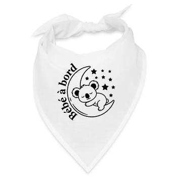 Baby-Koala-Autoaufkleber an Bord - Bandana - Weiß - Vorne