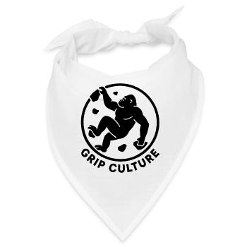 Grip Culture Gorilla: Minimalist Boulder Logo - Bandana - Weiß - Vorne