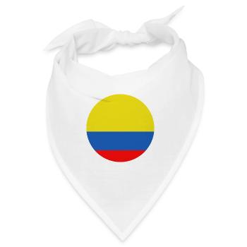 Kolumbien-Runde Flagge - Bandana - Weiß - Vorne
