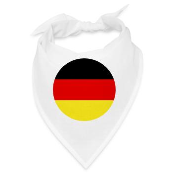 Runde deutsche Flagge - Bandana - Weiß - Vorne