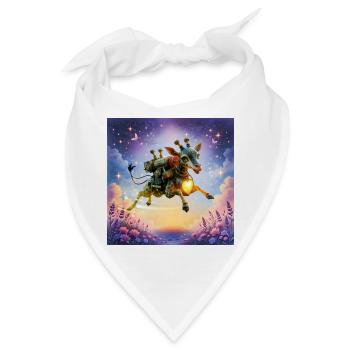 Raketengiraffe mit Herz - Bandana - Weiß - Vorne