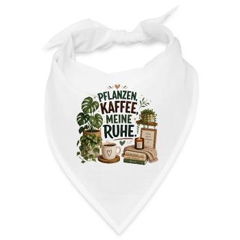 Pflanzen - Kaffee - Ruhe - Bandana - Weiß - Vorne