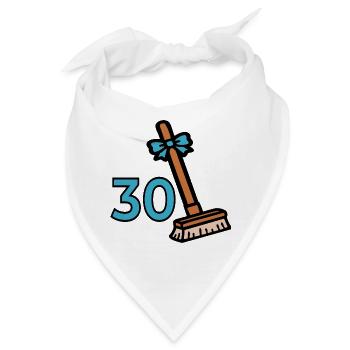 Besen 30. Geburtstag - Bandana - Weiß - Vorne