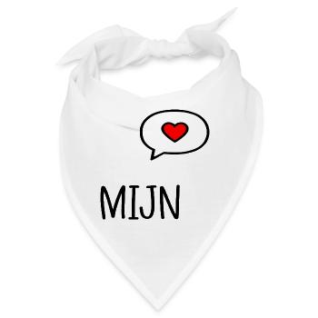 Beziehungsherz – Englisch My - Bandana - Weiß - Vorne