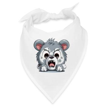 Wütender Welpen Cartoon – Animierte Aggression - Bandana - Weiß - Vorne