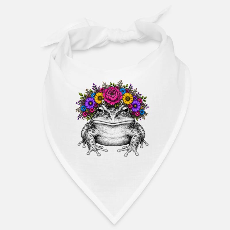 Frosch mit Blütenkrone Bandana