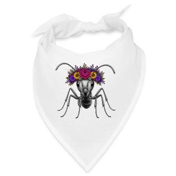Blütenkrone-Ant Ameise - Bandana - Weiß - Vorne
