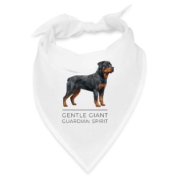 Rottweiler Low-Poly Art - Gentle giant - Bandana - Weiß - Vorne