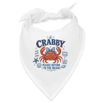 Krabbe - If Crabby – Please Return to the Beach - Bandana - Weiß - Vorne