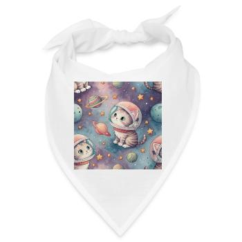 Kosmisches Kätzchen im Orbit - Bandana - Weiß - Vorne