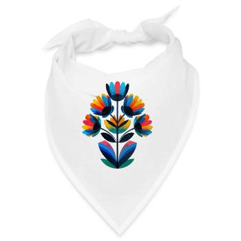 Lebendige Regenbogenblume - Bandana - Weiß - Vorne
