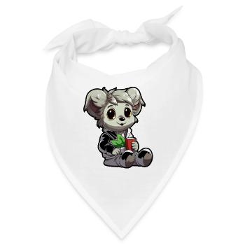 Kleiner Koala im Hoodie mit Becher - Bandana - Weiß - Vorne