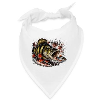 Explosives Barsch-Raubtierfisch-Design - Bandana - Weiß - Vorne