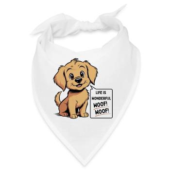 Cozy the dog – Das Leben ist wunderbar Wuff! Wuff! - Bandana - Weiß - Vorne