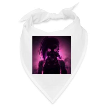 Neon-Gasmaske im Nachtlicht - Bandana - Weiß - Vorne