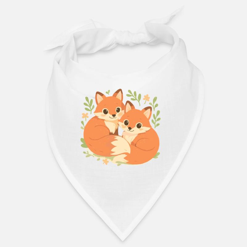 Deux adorables renards blottis dans la forêt Bandana