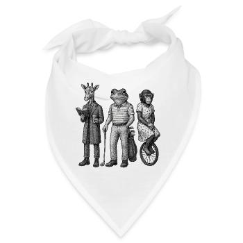 Trio der anthropomorphen Freunde - Bandana - Weiß - Vorne